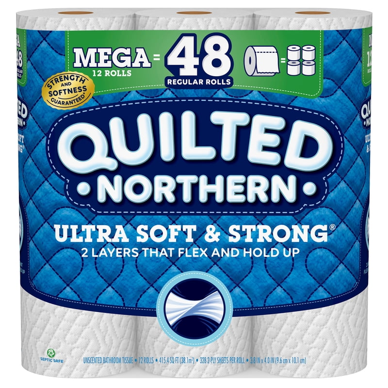 Quilted Northern 94443 Ultra Soft & Strong Toilet Paper 12 Roll 328 Sheet 4 In