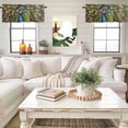 thumbnail image 4 of Rustic Feathered Valance Curtain Peacock Animal Abstract Pattern Window Valances Rod Pocket Short Curtains Window Treatments for Kitchen Bedroom Bathroom Laundry 60" x 18", 4 of 9
