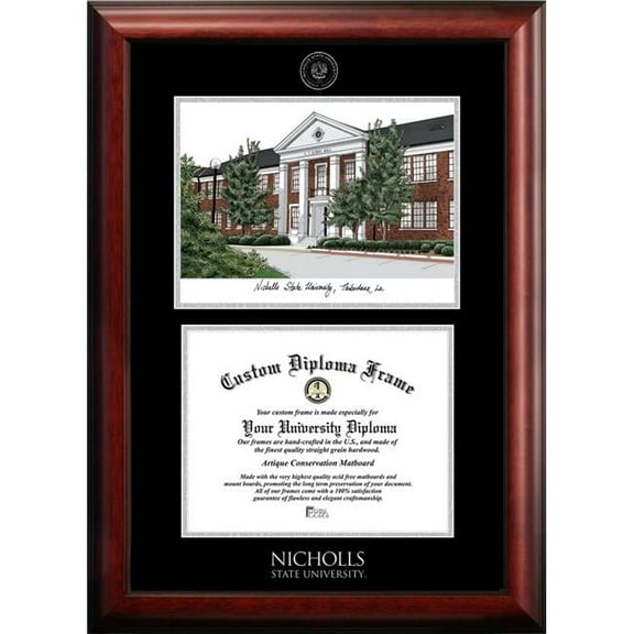 Campus Images LA997LSED-1185 11 x 8.5 in. Nicholls State University Silver Embossed Diploma Frame with Lithograph
