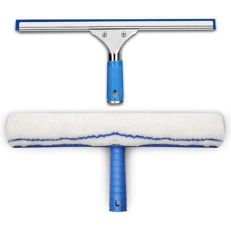 Window cleaning kit, window squeegee and microfiber cloth, shower squeegee with rubber lip, window cleaning tool, aquablade squeegee 35cm