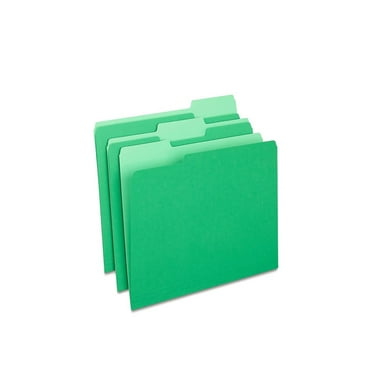 Staples Colored Top-Tab File Folders 3 Tab Green Letter Size 100/Pack TR224543