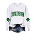 thumbnail image 3 of ☘ HCURIBAD Saint Patricks Day Outfit Women, St Day Print Sweatshirts Women Long Sleeve Crewneck Funny St. Outfit Oversized Irish Tops, Saint Patricks Day Shirt White 2XL, 3 of 5
