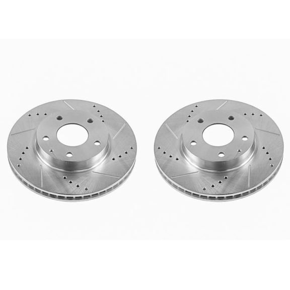 Power Stop Front Pair of Drilled and Slotted Brake Rotors JBR1599XPR