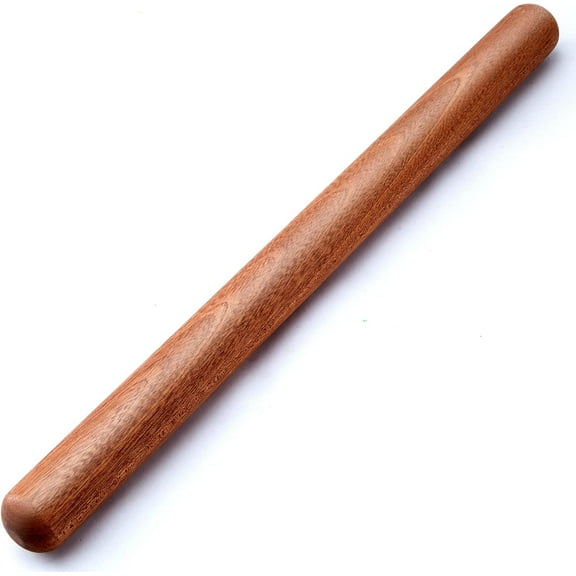 French Rolling Pin, 17.7 Inches Wood Rolling Pin for Baking Extra Long Thickened, Classic Wooden Dough Roller for Fondant Pizza Pie Crust Cookie Pastry, Essential Kitchen Utensil