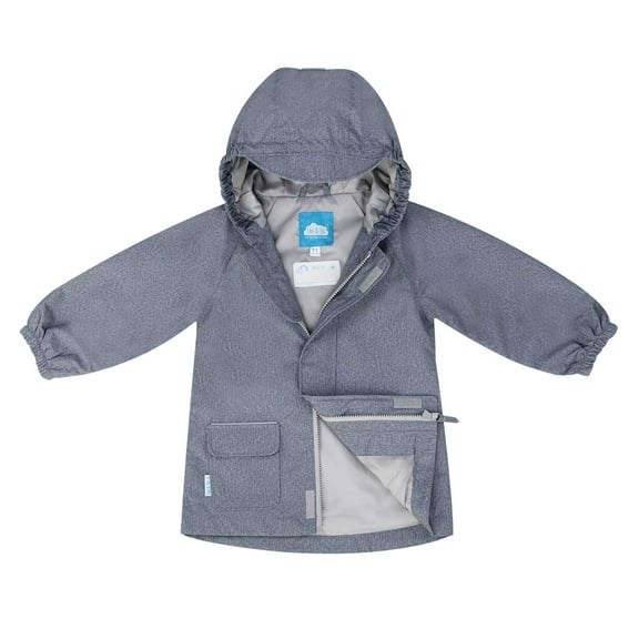 JAN & JUL Baby Puddle-Dry Rain Jacket, Waterproof Coat for Boys and Girls (Heather Grey, 1T)
