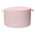 thumbnail image 1 of Solid Ticking Storage Pink 18''x12'' Basket, 1 of 3