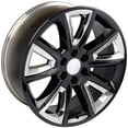 thumbnail image 4 of 22x9 Wheel Fits GMC Chevy Trucks - Chevy Tahoe Style Rim - Black w/Chrome Inserts, Hollander 5696, 4 of 5