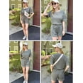 thumbnail image 4 of Ekouaer Women Pajama Sets Waffle Knit Lounge Set 2 Piece Sets Outfit Loungewear Matching Set With Pockets, 4 of 5