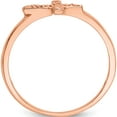 thumbnail image 3 of 14K Rose Gold Polished & D/C Cross Ring (Size 7) Made In United States k5723, 3 of 6
