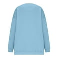 thumbnail image 6 of Ladies Fashion Sweatshirts Crew Neck Blue Pullover Long Sleeve New Casual Solid Color Casual Save 65% Instantly!, 6 of 7