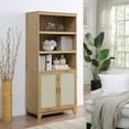 thumbnail image 3 of Sheridan 4-PC Engineered Wood Bookcase TV Stand Sideboard End Table in Natural, 3 of 7