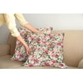 thumbnail image 2 of Ambesonne Floral Throw Pillow Cover 2 Pack, Roses Berries Bouquet Art, 20", Green Pink, 2 of 7