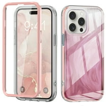 Dteck for iPhone 15 Pro Max Case, Not-Yellowing Full Cover with Built-in Screen Protector, Military Grade Drop Protection Shockproof Phone Case for iPhone 15 Pro Max, Gradient Pink