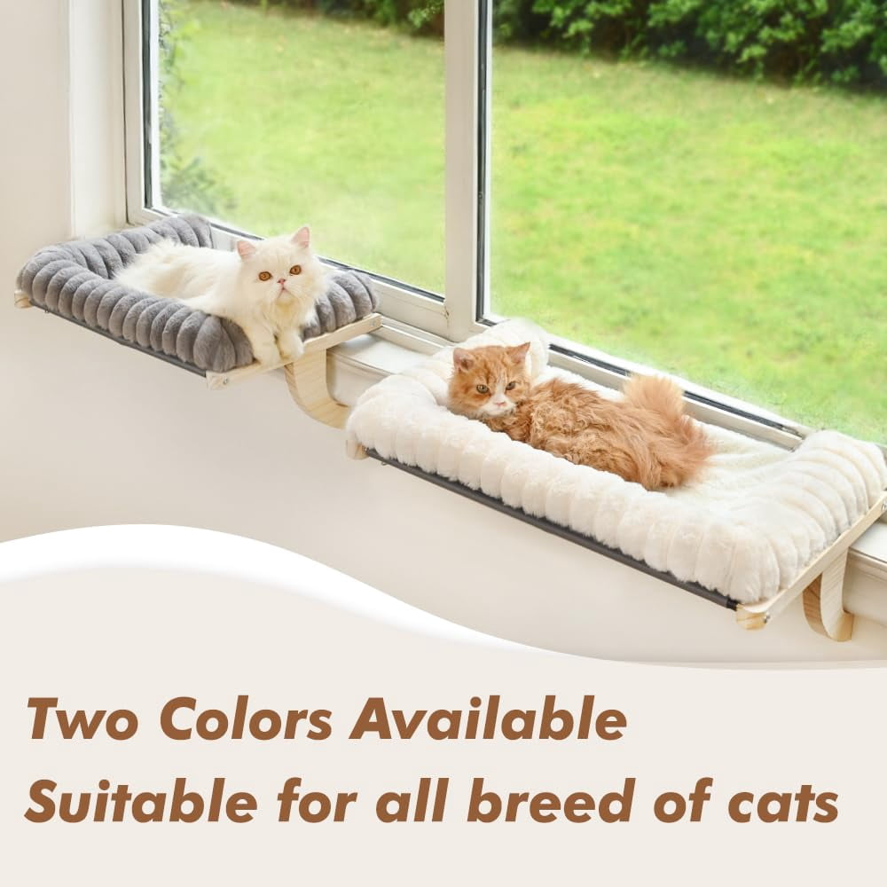 Cat Window Sill Perch White Medium(21.7''x15'')