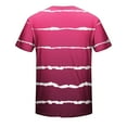 thumbnail image 5 of Qertyioot T-Shirt à Manches Courtes pour Hommes, Col Rond, Imprimé Rayé, Chandail de Sport Décontracté, 5 of 5
