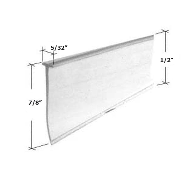 Clear Tapered Shower Door Bottom Seal and Sweep "T" Type 36 in long