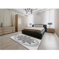 thumbnail image 5 of Ahgly Company Machine Washable Indoor Round Transitional Gray Area Rugs, 4' Round, 5 of 7
