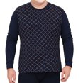 thumbnail image 1 of Minnieouse Ropa interior térmica para hombre de alta elasticidad cómoda de cuello alto de algodón transpirable resistente al frío traje cálido de Camisetas  rejillas/azul oscuro XL Minnieouse AP013270-04, 1 of 6