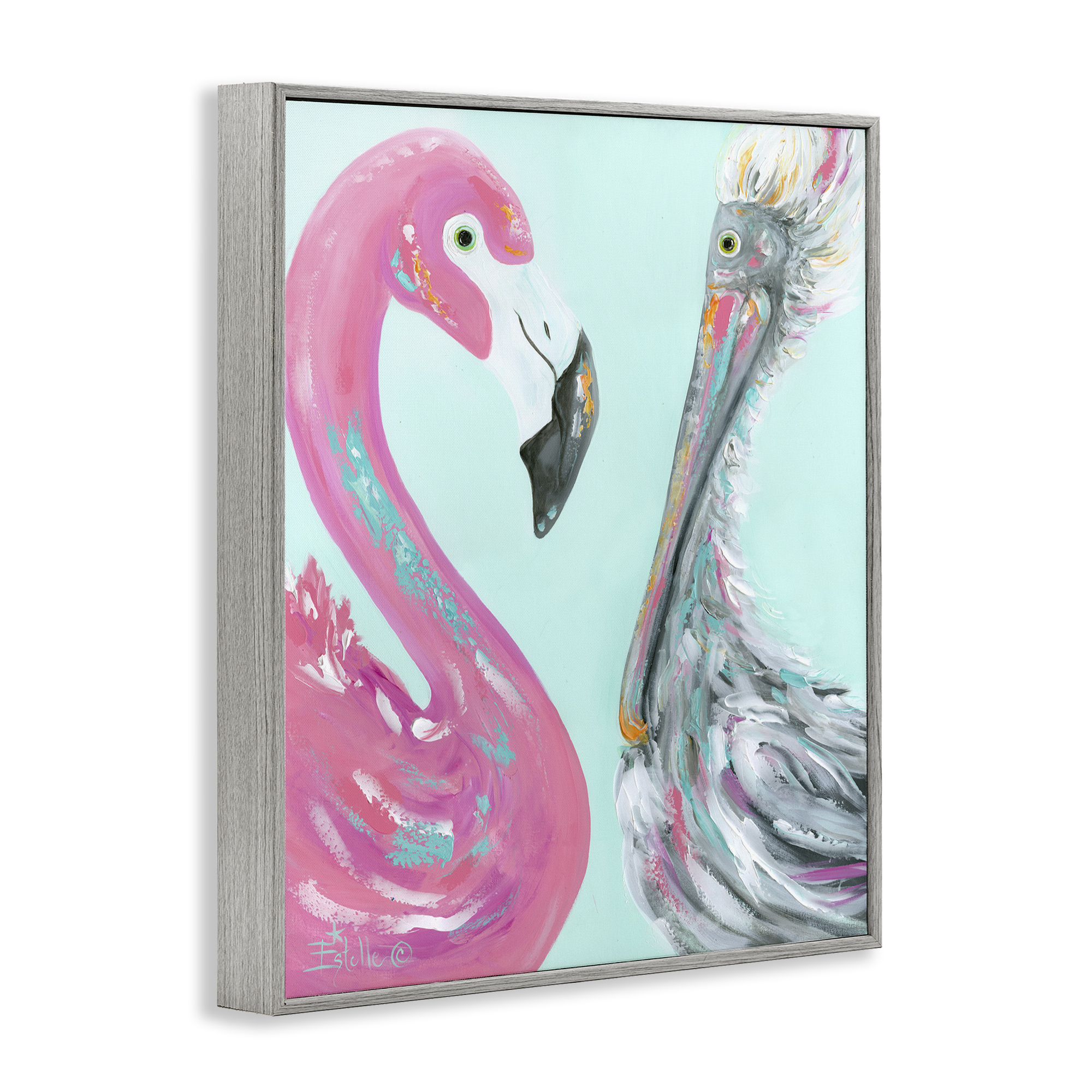 Stupell Industries Wild Nautical Birds Animals & Insects Painting Gray Framed Art Print Wall Art, 11 x 14