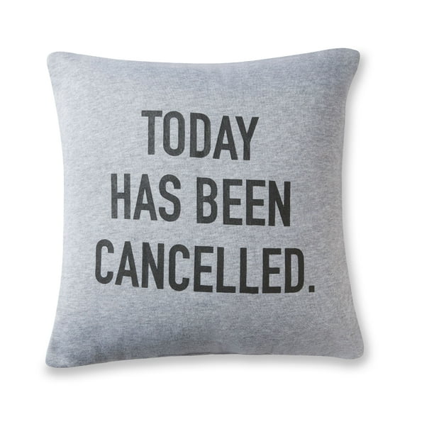 Mainstays Today Has Been Cancelled Jersey Throw Pillow
