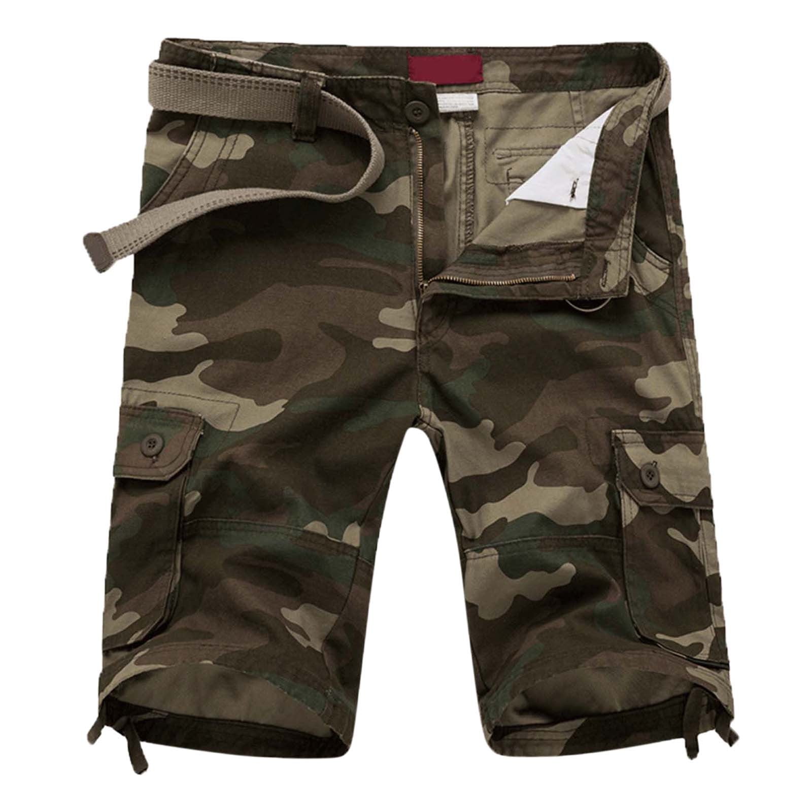 wendunide cargo shorts for men Male Fashion Casual Plaid Camouflage ...