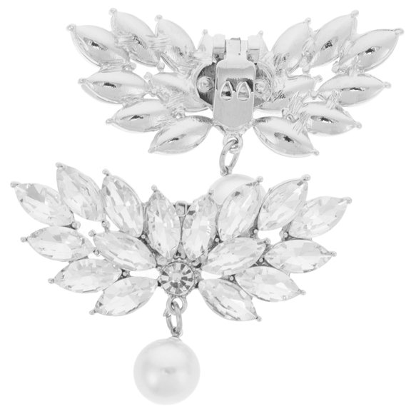 2pcs Rhinestone Shoe Clips Crystal Shoe Charms Detachable High Heel Shoe Buckle Decoration for Women Bridal Shoes Accessories