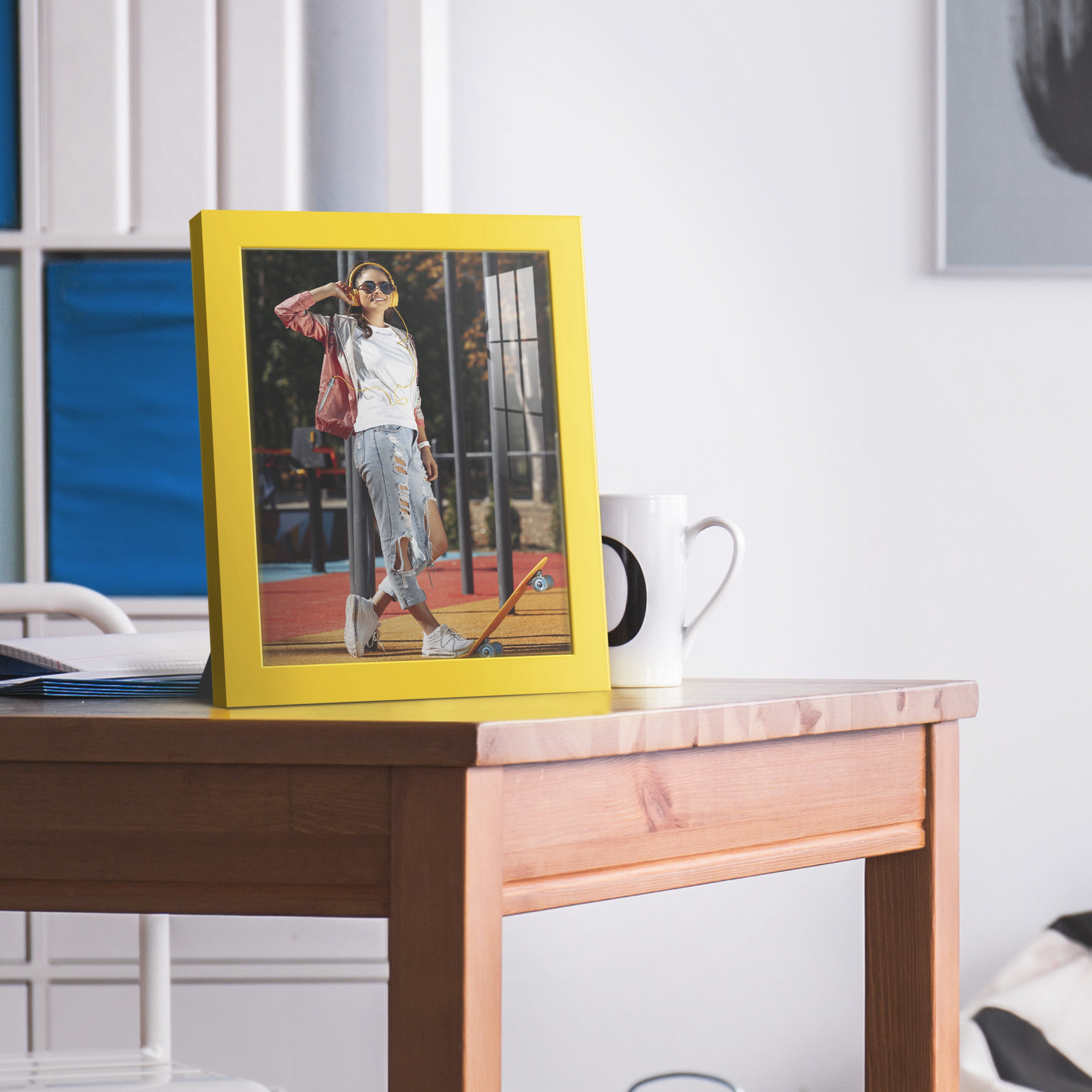 Modern Real Wood 8x10 inch Picture Frame in Yellow