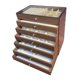 thumbnail image 2 of Joyero de madera con forro suave, apilable, de escritorio, multicapa, multiusos, transparente 7 capas, 2 of 9