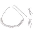 thumbnail image 3 of AVEKI Faux Pearls Rhinestone Necklace Earring Set, Shiny Bride Jewelry with Perfect Size, Excellent Quality, Wide Application B0514, 3 of 8