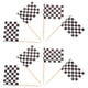 thumbnail image 3 of Paquete de 100 palillos de dientes con diseño de bandera a cuadros para aperitivos, frutas y cócteles - Blanco y negro, 3 of 7