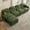 Green, variant on AOOWOW Home Pleated Design Chenille Fabric Reclining and Modular Sectional Sofas with 2 Round Throw Pillows, Orange