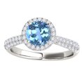 thumbnail image 2 of Aonejewelry 1.20 Ct. Ttw Diamond and Round Shaped Blue Topaz Ring in 10K White Gold, 2 of 4