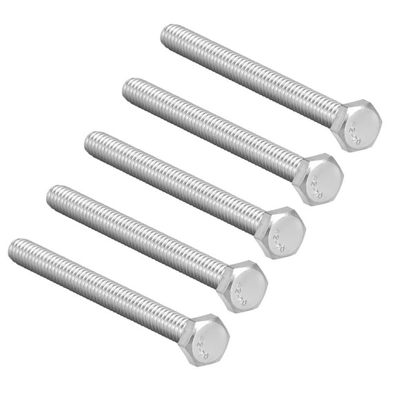 M6 Thread 60mm Hex Screws Bolts  304 Stainless Steel 10 Pack