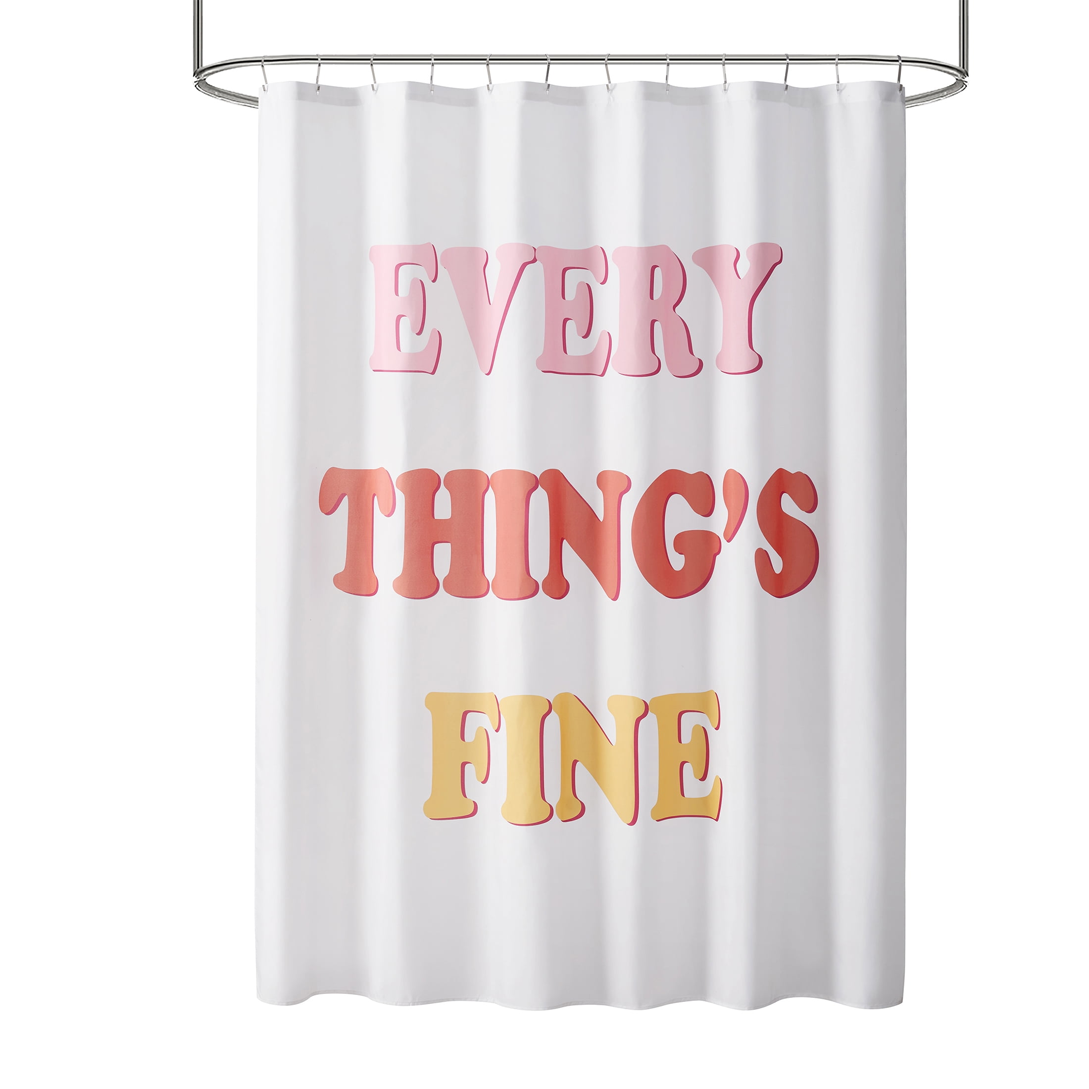 Mainstays Everything Fine 15PC Shower Curtain & Bath Set, 70 x 72, Pink