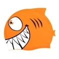 thumbnail image 2 of Forma de pescado gorra de natación gorro de trajes de baño lindo cómodo fácil de poner y apagar ropa de baño para niños para niños adolescentes niñas Naranja, 2 of 8