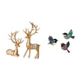 thumbnail image 5 of CarpNettore Deer Sculpture Statue Reindeer Figurine Tabletop Animal Ornament Bird Wall Hanging Wooden Bird Wall Art Made From Resin And Wood Suitable for Bedroom, 5 of 8