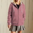 thumbnail image 6 of Lmnyox Striped Zip Up Hoodies for Women Long Sleeve Drawstring Sweatshirt Jacket Casual Hooded Jacket with Pocket, 6 of 7