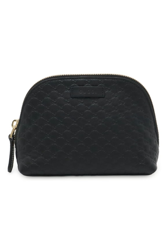 Pre-Owned GUCCI Microguccissima Handbag Pouch Multi-Pouch Leather Black 449893
