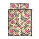 thumbnail image 5 of Juego de cama acolchado con estampado de mariposas y rosas rosas, 5 of 5