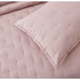 thumbnail image 3 of Chezmoi Collection Milo 3-Piece Soft Cooling Bamboo Fiber Cross-Stitch Quilted Coverlet Set (King, Woodrose), 3 of 9
