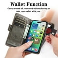 thumbnail image 3 of For iPhone 15 Pro Max Leather Phone Case Wallet Folio Flip Cover Casual Business, [RFID Blocking] Multi Hidden Anti-theft Card Holder Cash Slot, Side Magnetic Buckle, Stand Support,Gray, 3 of 6