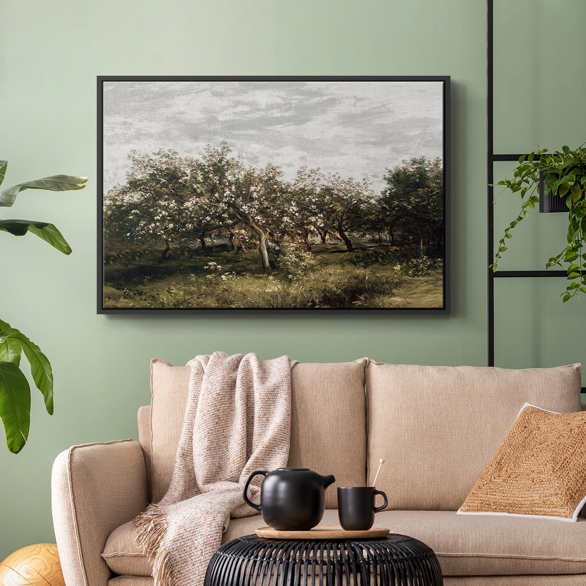 Vintage Landscape-MI By Wexford Home Framed in Black Wood Gallery Wrapped Canvas 27 in. x 41 in.