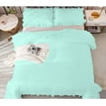 thumbnail image 6 of 1 Piece Luxury Vintage Ruffle Pattern Comforter By D.N.G. BEDDINGS Premium Super Soft, All Season, 800 Thread Count 100% Egyptian Cotton Full/Queen Size Aqua Blue Color, 6 of 8