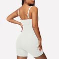 thumbnail image 6 of Ndbuld Bodysuit for Women Mid-Thigh Shaperwear Women Solid Color Fitness Exercise High Elasticity Tight Fitting Corset Yoga Underwear Shapewear on Clearance,White,L, 6 of 6
