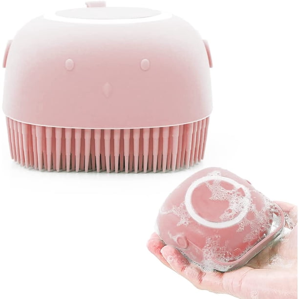 Cepillo para gatos, cepillo para perros, cepillo para gatos, cepillo de ducha de cabezal suave 2 en 1, depurador corporal con dispensador de gel de ducha, adecuado para perros de pelo largo y gatos de pelo corto JM MX-0134980FYD