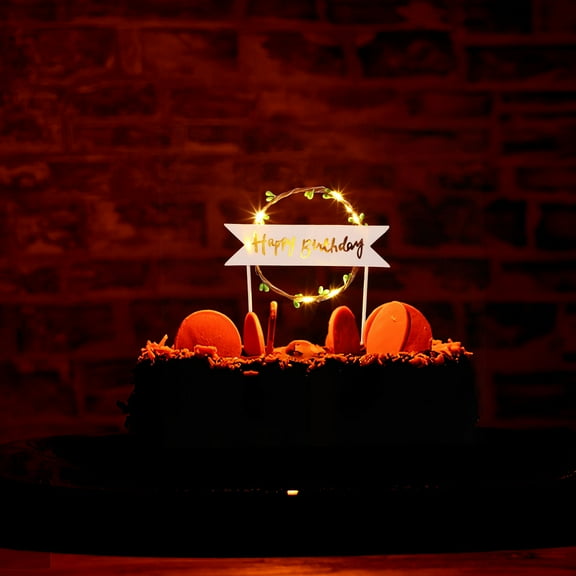 FRCOLOR Birthday Cupcake Topper with Happy Birthday Letters for Decor Assorted ColorReusable Plastic and Paper