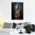 thumbnail image 2 of HFDF Banksy Graffiti Colorful Guitar Canvas Wall Art Cool Pop Music Rock Punk Decor Poster For Livg Room Bedroom Home Office Artwork Gift Ready To Hang 8x10inch Framed, 2 of 6