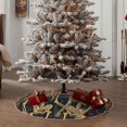 thumbnail image 4 of Xecao Romantic Skeletons Under Moon Pattern Christmas Tree Skirt Round Xmas Tree Mat Base Cover for Holiday Home Decorations-36", 4 of 6