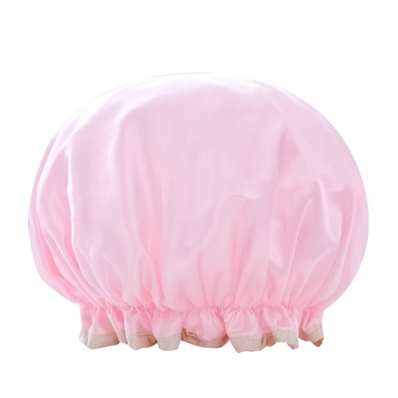 Shower Cap for Women Soft Satin Lined Hair Dyeing Perm Bath Cap Lightweight Dry Hair Bathing Accessory