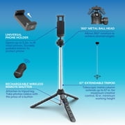 Bower Multi-Pod Max – 67 Extendable Tripod with Universal Phone Holder & Wireless Remote